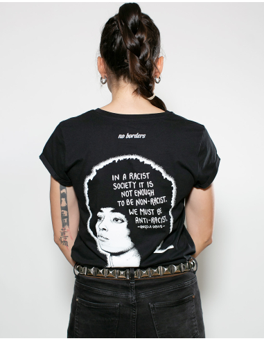 Angela Davis - No Borders - T-Shirt tailliert - Black - @ No Borders
