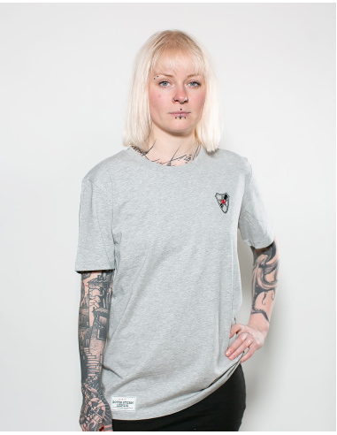 Roter Stern Leipzig - T-Shirt - Logo Stick - Grey - @ No Borders