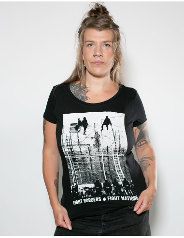 Fight Borders Fight Nations - Black Mosquito - T-Shirt tailliert - Black - @ No Borders