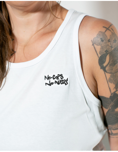 No Cops No Nazis - Mob Action - Tanktop - White - @ No Borders
