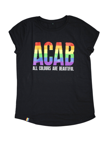 All Colours Are Beautiful - Flag - T-Shirt - Schwarz - @ No Borders