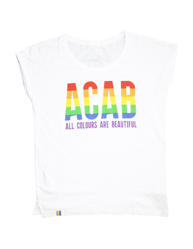 ACAB - All Colours Are Beautiful - No Borders - T-Shirt tailliert - White - @ No Borders