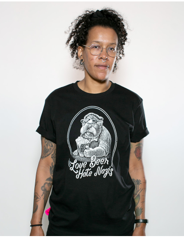 Love Beer Hate Nazis - No Borders - T-Shirt - Black - @ No Borders