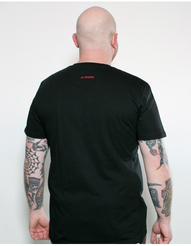 Kein Mensch ist illegal - No Borders - T-Shirt - Black/Red - @ No Borders