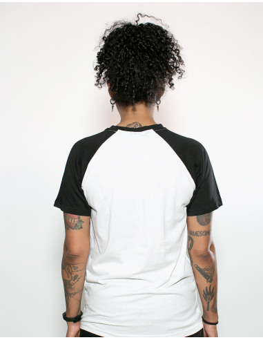 Mob Action - New Logo - T-Shirt - Raglan - White/Black - @ No Borders