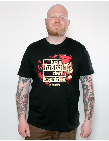 Kein Fußball den Faschisten - No Borders - T-Shirt - Black - @ No Borders