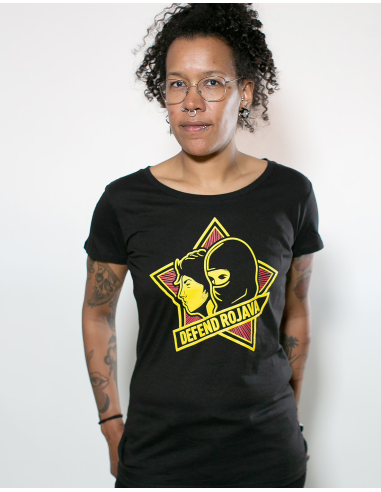 Defend Rojava - Mob Action - T-Shirt tailliert - Black - @ No Borders