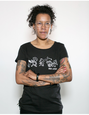 Riot Pigs - Mob Action - T- Shirt fitted - Black - @ No Borders