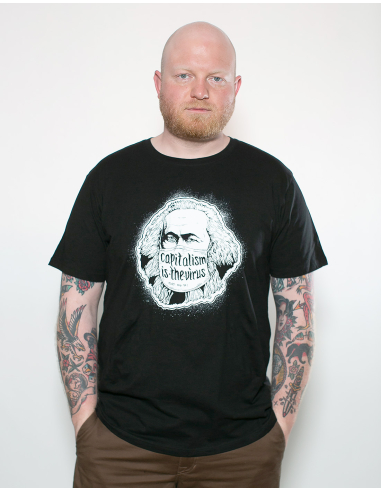 Capitalism Is The Virus - No Borders - T-Shirt - Black - @ No Borders