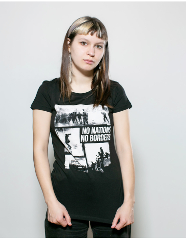 No Nations No Borders - Mob Action - T-Shirt tailliert - Black - @ No Borders