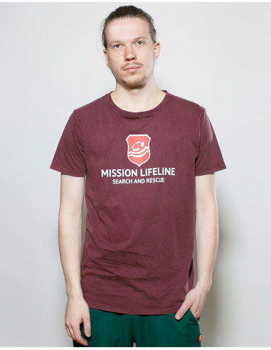 Mission Lifeline - SOLI T-Shirt - Front Print - Burgundy - @ No Borders