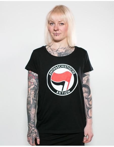 Antifaschistische Aktion - No Borders - T-Shirt tailliert -