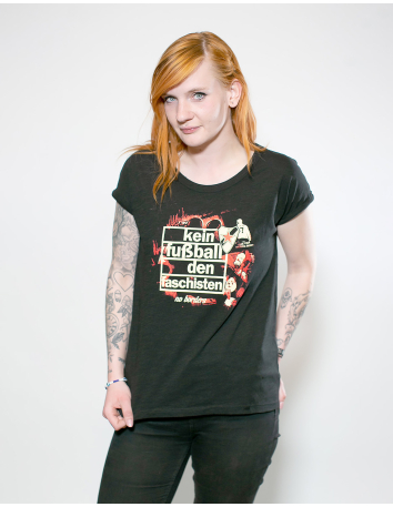 Fahrrad Antifa - No Borders - T-Shirt - Front Print - Black - @ No Borders