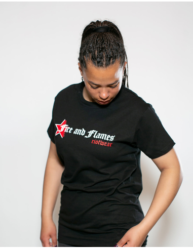 Fire and Flames - T-Shirt - Oldschool - Black - @ No Borders