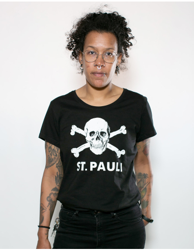 St. Pauli - T-Shirt fitted - Skull - Black - @ No Borders
