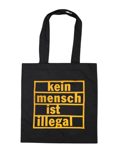 Kein Mensch ist illegal - Beutel - Black/Yellow - @ No Borders