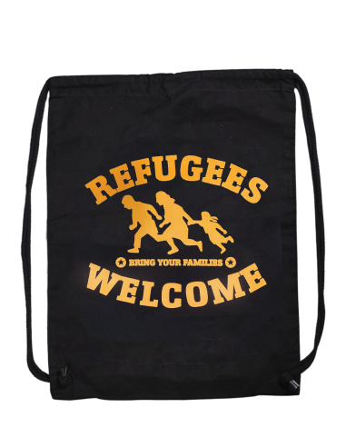 Refugees Welcome - Gymsac - Black/Yellow - @ No Borders