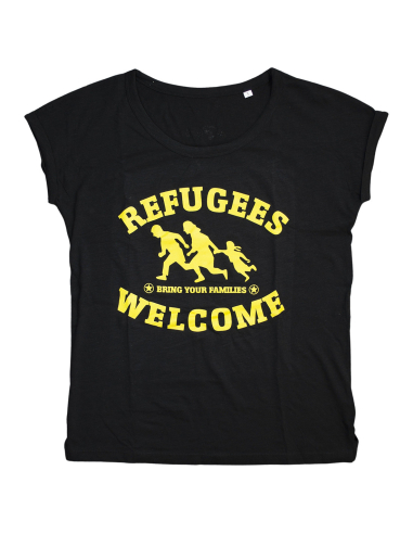 Refugees Welcome - T-Shirt fitted - Black - @ No Borders