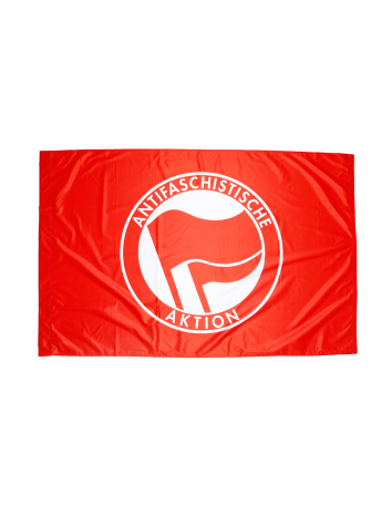 Antifaschistische Aktion - Flag - Diagonal - Black Flag - @ No Borders
