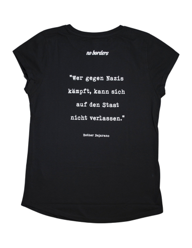 Wer gegen Nazis kämpft... - No Borders - T-Shirt tailliert - Black - @ No Borders