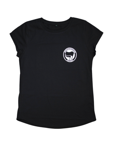 Wer gegen Nazis kämpft... - No Borders - T-Shirt tailliert - Black - @ No Borders