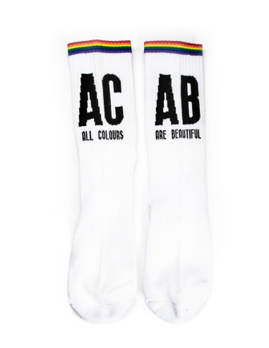 ACAB - All Colours Are Beautiful - No Borders - Socken - White - @ No Borders