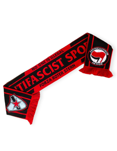 Roter Stern Leipzig - Wool Scarf - Antifascist Sports - Red/Black - @ No Borders