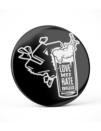 Love Beer Hate Nazis 2.0 - Turnbeutel - Black - @ No Borders