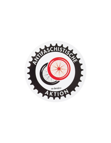Fahrrad Antifa - Sticker - Rund - @ No Borders