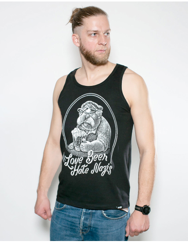 Love Beer Hate Nazis - No Borders - Tanktop - Black - @ No Borders