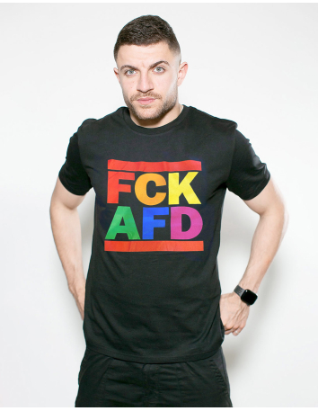 Gegen AFD Nazis - No Borders - T-Shirt - Schwarz - @ No Borders