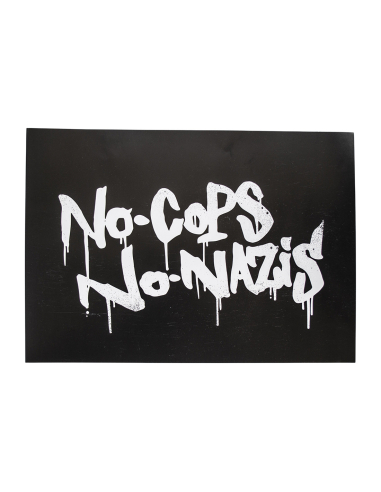 No Cops No Nazis - Poster - Black/White - @ No Borders