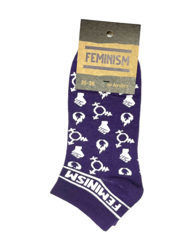 Feminism - No Borders - Quarter Socken - Purple - @ No Borders