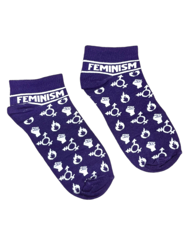 Feminism - No Borders - Quarter Socken - Purple - @ No Borders