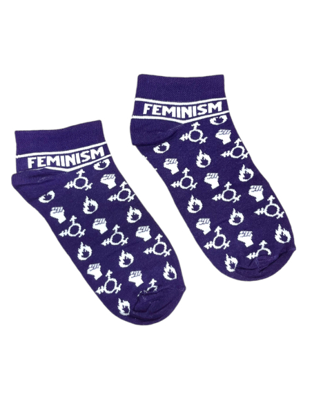 Feminism - No Borders - Quarter Socken - Purple