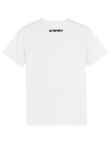 Kein Mensch ist illegal - No Borders - T-Shirt - White/Black - @ No Borders