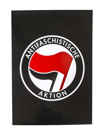 Antifa - Fahne - Diagonal - Red Flag - @ No Borders