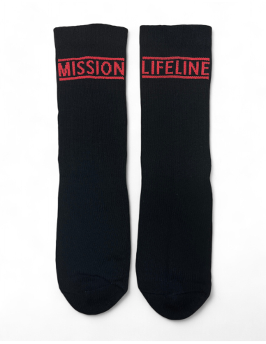 Mission Lifeline - SOLI Socken - Black/Red - @ No Borders