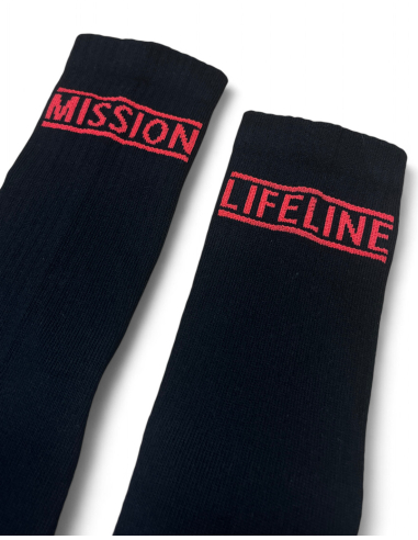 Mission Lifeline - SOLI Socks - Black/Red - @ No Borders