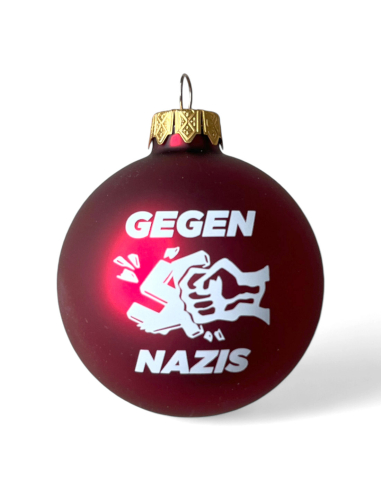 Gegen Nazis - Weihnachtsbaumkugel - Rot - @ No Borders