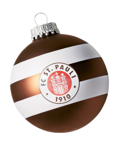 St. Pauli - Christmas Balls - Logo - Set of 4 - Brown/White - @ No Borders