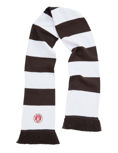 St. Pauli - Wool Scarf - Blockstreifen - White/Brown - @ No Borders