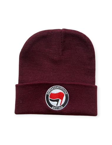 Antifa - Wintermütze - burgundy - @ No Borders