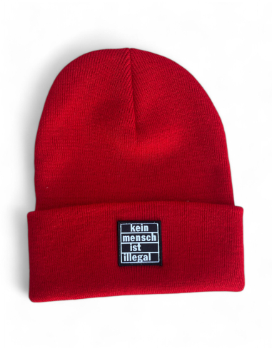 Kein Mensch ist illegal - Wintermütze - Rot - @ No Borders