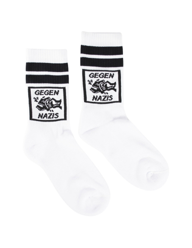 Gegen Nazis - No Borders - Socken - White - @ No Borders