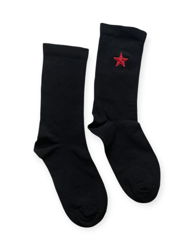 Red Star - Socken - Sticklogo - Schwarz - @ No Borders