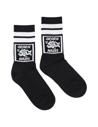 Gegen Nazis - No Borders - Socken - Black - @ No Borders