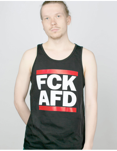 FCK AfD - Tanktop - No Borders - Schwarz - @ No Borders