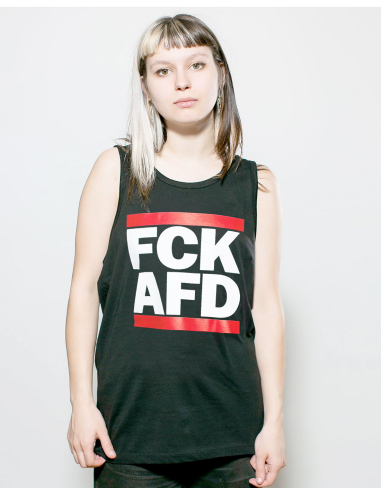 FCK AfD - Tanktop - No Borders - Schwarz - @ No Borders