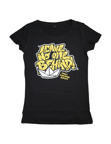 Leave No One Behind (Fight Fortress Europe) - No Borders - SOLI T-Shirt tailliert - Black - @ No Borders